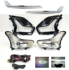 FRONT FOG LAMP LIGHT KIT + BUMPER CHROME STRIPS Fit FOR FORD FUSION 2019 2020 - Picture 1 of 12