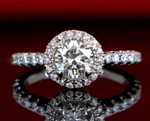 $9,900 Cartier Destinee GIA 0.60ct H VS1 Diamond Halo Engagement Ring EU 47 US 4 - Picture 1 of 12