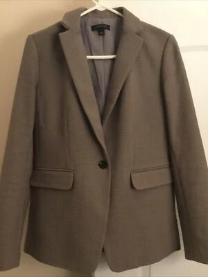 Blazer Ann Taylor talla 6 mujer beige/marrón forrado bolsillos con un botón nuevo sin etiquetas Foto 1 de 4