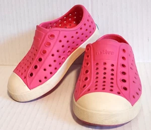 Native Jefferson Girls Toddler Pink Shoes Slip On Rubber - Sz C6 - Picture 1 of 5