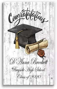 Personalized Rustic Graduation Gift Custom Graduate Sign For Daughter or Son - Picture 1 of 4