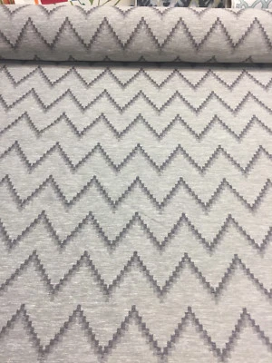 Fabricut Pyramid Charcoal Cotton Polyester Brocade Fabric by the yard - Image 1 of 4