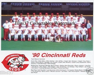 1990 CINCINNATI REDS WORLD SERIES CHAMPIONS 8X10 TEAM PHOTO - Picture 1 of 1