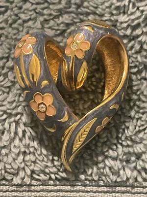 Collar Colgante Corazón Nolan Miller Azul/Naranja Cristal Austriaco Tono Dorado Foto 1 de 3