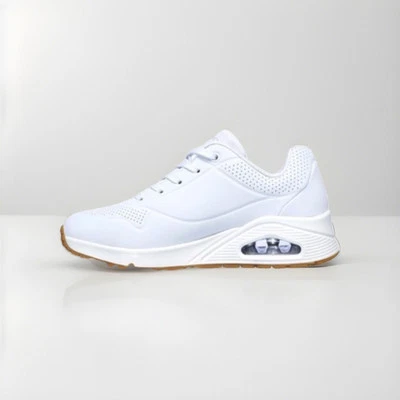 Skechers Women’s Uno Stand On Air 73690 White Leather Sneakers Shoes, SZ 7.5 NEW - Image 1 of 4