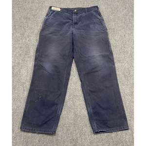 Carhartt Carpenter Jeans Men's 36x30 Navy Blue Workwear Denim Faded Pants Y2K - Picture 1 of 18