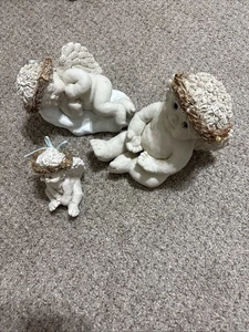 Creamsicle Cherubino Vintage 1991 1997 Cast Art Kristen Set di 3 Galleggianti su Nuvola - Foto 1 di 5