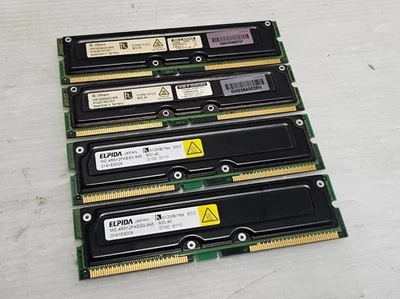 2GB (4x512MB) Rambus RIMM 800-45, 800MHz, ECC, Infineon and Elpida - Working - Image 1 of 3