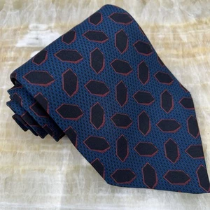 Giorgio Armani Krawatte blau rot schwarz geometrisches Motiv Seide Handarbeit Italy - Bild 1 von 8