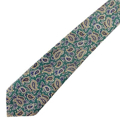 Burton Vintage Mens Tie Paisley Green MOD Weller Indie Rock n Roll Polyester - Image 1 of 4