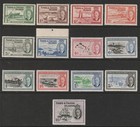 TURKS & CAICOS 1950 FULL SET OF 13 TO 10s MOUNTED MINT SG221 - 233