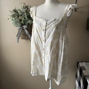 Torrid Damen Plus Blumenmuster Button-Down Tanktop mit Rüschen Trägern 2X - Bild 1 von 10