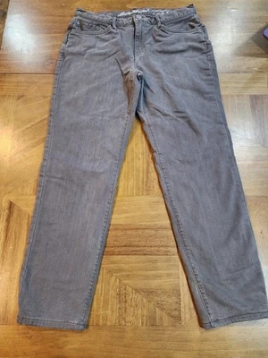 Eddie Bauer Flannel Lined Gray Jeans Sz 6 Petite Boyfriend Relaxed Warmth Winter - Image 1 of 4