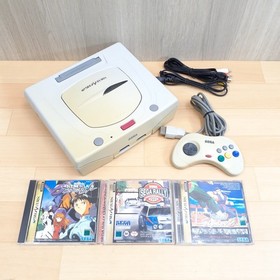 Sega Saturn console Japan white bundle with 3 games & 1 controller tested workin