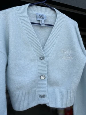 Forever 21 Angel Hello Kitty Knit Cardigan Sweater Cropped Sz M. Winter Wardrobe - Image 1 of 4