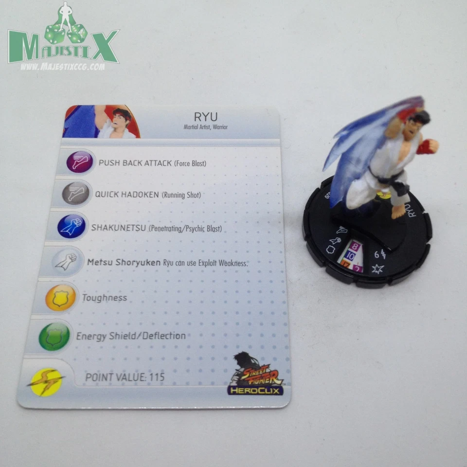 Heroclix Street Fighter Set Ryu #020 ¡Figura rara con tarjeta! Foto 1 de 1