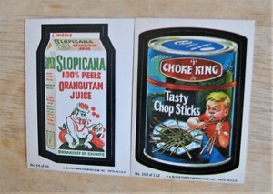 1979 Wacky Packages Series Topps Slopicana #64 of 66 & Choke King #103 of 132
