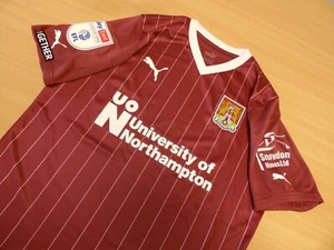 NORTHAMPTON TOWN FC | UNALLOCATED MATCH SHIRT WITH BADGES | 2023-2024 | Size M - Picture 1 of 5