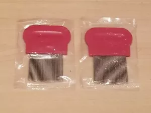 2X Hair Lice Combs Nit Pets Flea Eggs Dirt Dust Remover Steel Tooth - NEW - Picture 1 of 1