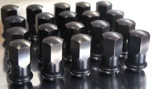 24pack Black Titanium Lug Nut 14x1.5 Closed End 43mm HEX 19 60 Deg Seat 23mm Dia - Picture 1 of 5