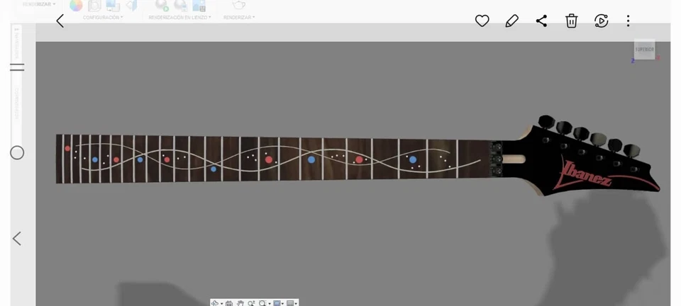 3D Model STL File for CNC Router Laser & 3D Printer ibanez DNA neck - Image 1 of 1