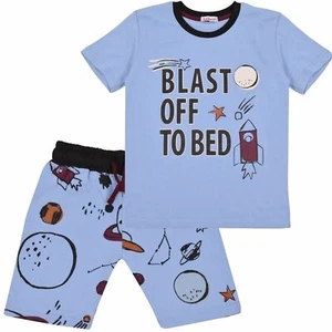 Kinder Jungen Rocket Raumschiff Blast Off Schlafanzug Kinder Schlafanzug 2-teiliges Nachtwäsche Set - Bild 1 von 10