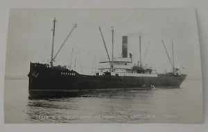 Steamship Steamer GUDVANG at Hamilton Ontario real photo postcard RPPC - Picture 1 of 2