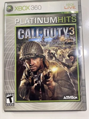 Call of Duty 3 (Xbox 360, 2008) - Complete CIB Bonus Disc TESTED Platinum Hits - Image 1 of 3