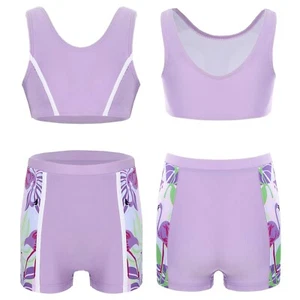 Girls Swimwear Rashguard Bathing Suit Pool Swimsuit Sun Protection Beachwear - Picture 1 of 21