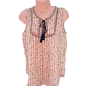 Esprit Embroidered Tassel Top, Sleeveless, Size M, Pale Pink, RRP £25 - Picture 1 of 15