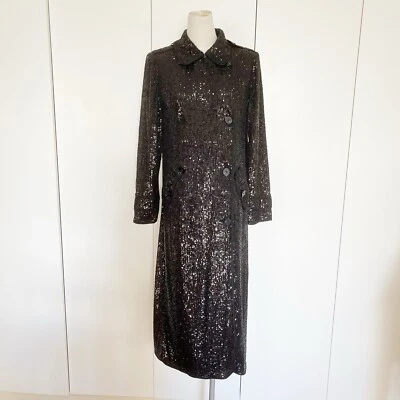 Self Portrait Sequin Embellished Trench Coat Sz US2/UK6 - Image 1 of 4