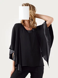 Mona Cape + Top mit breiter Satinblende Gr. 40, Gr. 42 Gr. 44 Gr. 46 0620865962 - Picture 1 of 6