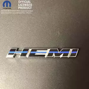 Dodge HEMI Fender Emblem Insert Overlay Decals L&R THIN BLUE LINE Fits 11-20 - Foto 1 di 6