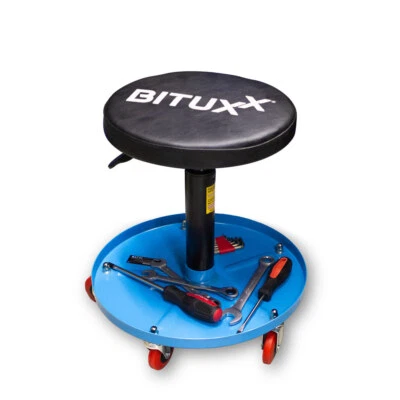 Werkstattstuhl Werkstatthocker Arbeitssitz Verstellbar mit Rollen Ablage Bituxx - Bild 1 von 4