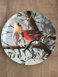 BRADFORD EXCHANGE COLLECTORS PLATE:THE CARDINAL BY KEVIN DANIEL BIRDS OF GARDEN - Picture 1 of 3