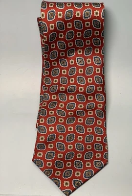 "Corbata Cape Cod roja estampada 100 % seda 3,5"" de ancho (A1)" Foto 1 de 4