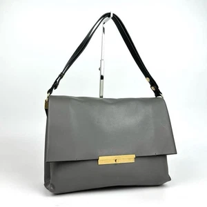 Borsa a tracolla Celine Blade borsetta pelle grigia USATA buone condizioni spedizione da JPN! - Foto 1 di 10