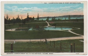 TACOMA WA/WASHINGTON Postkarte VOGELPERSPEKTIVE POIT DEFIANCE PARK Beginn Bucht - Bild 1 von 2