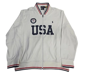 USA Olympic Team Jacket Mens XL White 2020 Ralph Lauren Full Zip Track Tokyo - Picture 1 of 13