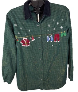 VTG Bobbie Brooks Christmas Embroidered Holiday Grandmacore Sz 22W/24W Plus - Picture 1 of 7