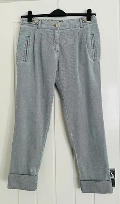 Pantalón Max Mara Fin de Semana Informal Rayas Finas Con Detalle Turn Up £190 Talla 10 Foto 1 de 4