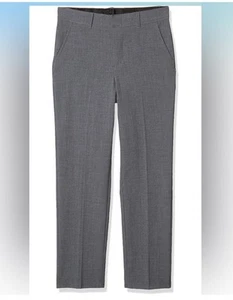 Van Heusen Boy’s Flex Stretch Flat Front Dress Gray Pants Husky Robusto Size 14 - Picture 1 of 14