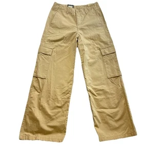 Levi's Premium Baggy Cargo Straight Wide Leg Pants Beige Size 25 Grunge Pockets - Picture 1 of 14