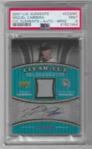 2007 Upper Deck Elements Miguel Cabrera #CCEMC Patch Auto /299 SP PSA 9 MINT - Picture 1 of 2