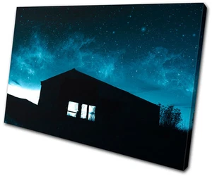 Quadro arte da parete tela singola blu notte stelle spaziali stampa VA - Foto 1 di 1