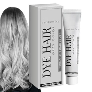 Light Grey Silver Long-lasting Hair Dye Color Cream Unisex DIY Hair Dye Cream - Picture 1 of 12