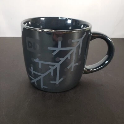 Dunkin Donuts Mug Cup Coffee Tea 12 oz Dark Gray Metallic Snowflake 2014 - Image 1 of 4