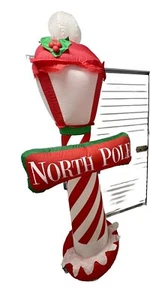 Gemmy North Pole Sign 7 Ft Airblown Christmas Inflatable - Picture 1 of 9
