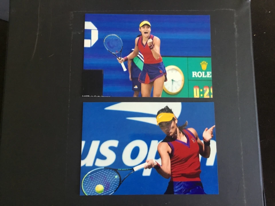 网球超级明星埃玛·拉杜卡努 WINS 2021 美国公开赛 4 x 6 光面照片 x 2 — 第 1/1 张图片