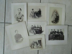 Ensemble de 46 tirages albuminés 1875/1900 portraits famille, groupes. - Picture 1 of 7